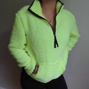 Neon Lime Green/Yellow Sherpa Sweater